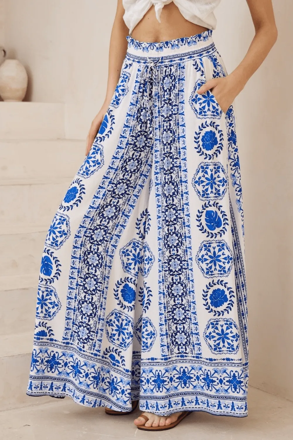 Rayne Wide Leg Pants - Blue