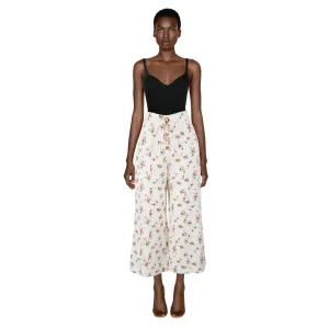 REFORMATION White Floral Linen Pants | Size 4