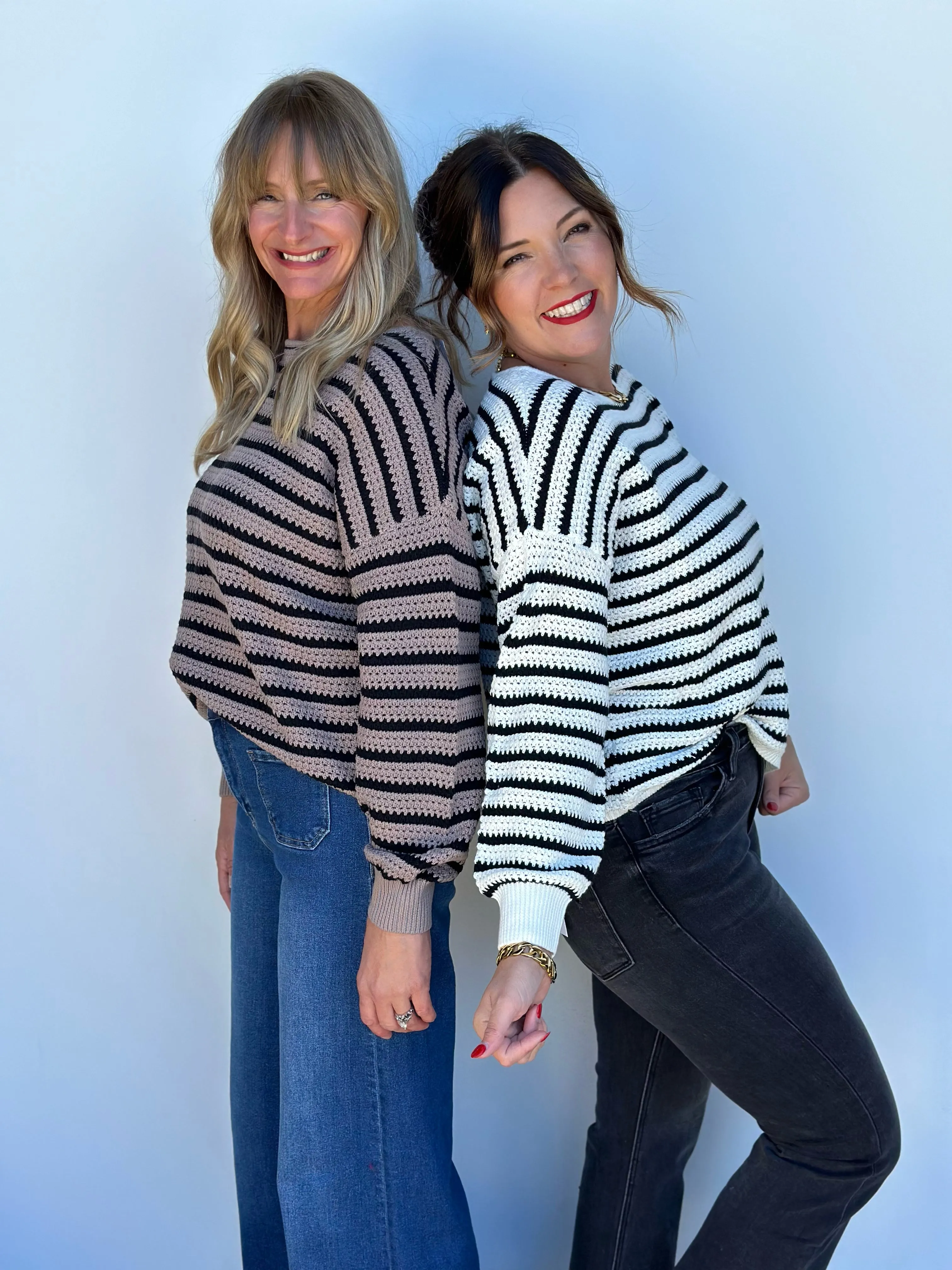 Relaxed Stripe Knit Sweater