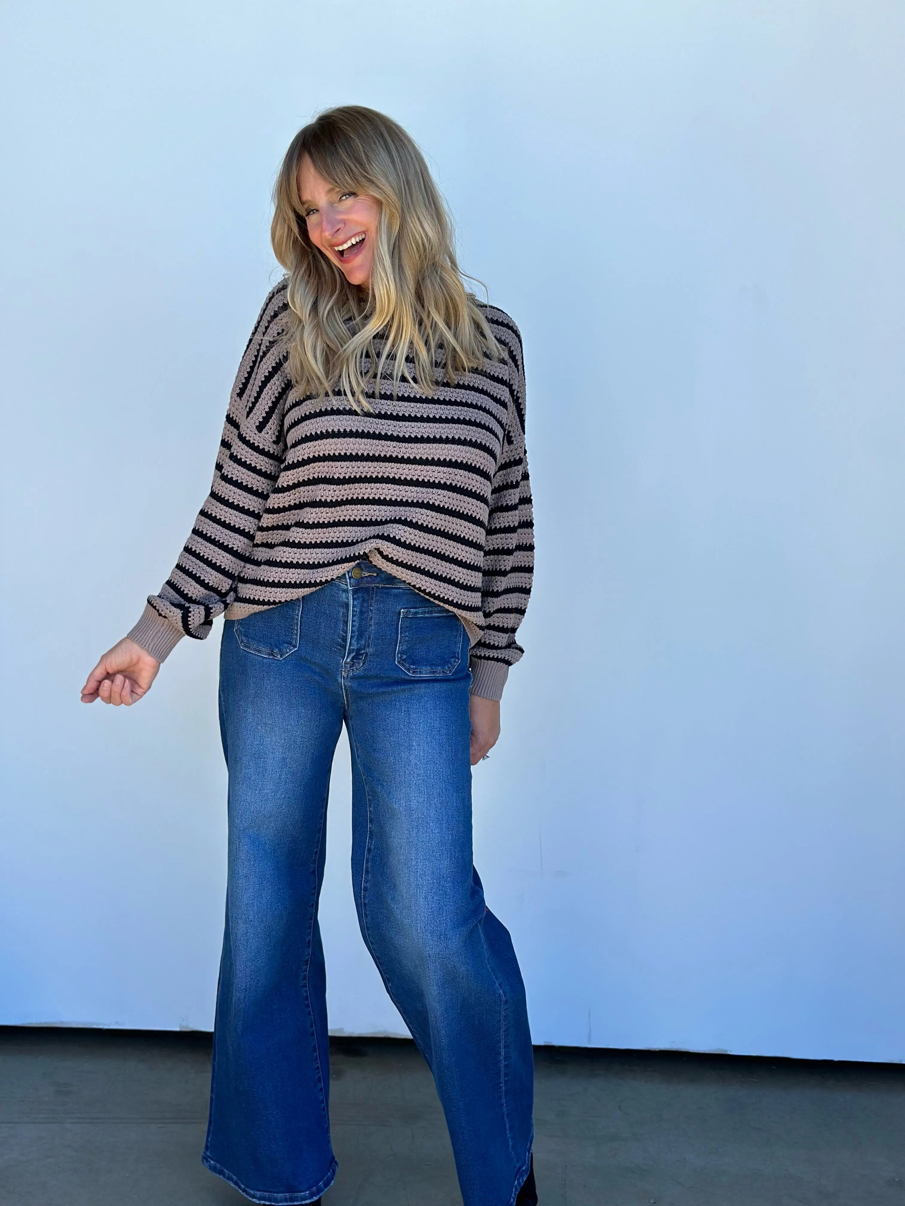 Relaxed Stripe Knit Sweater