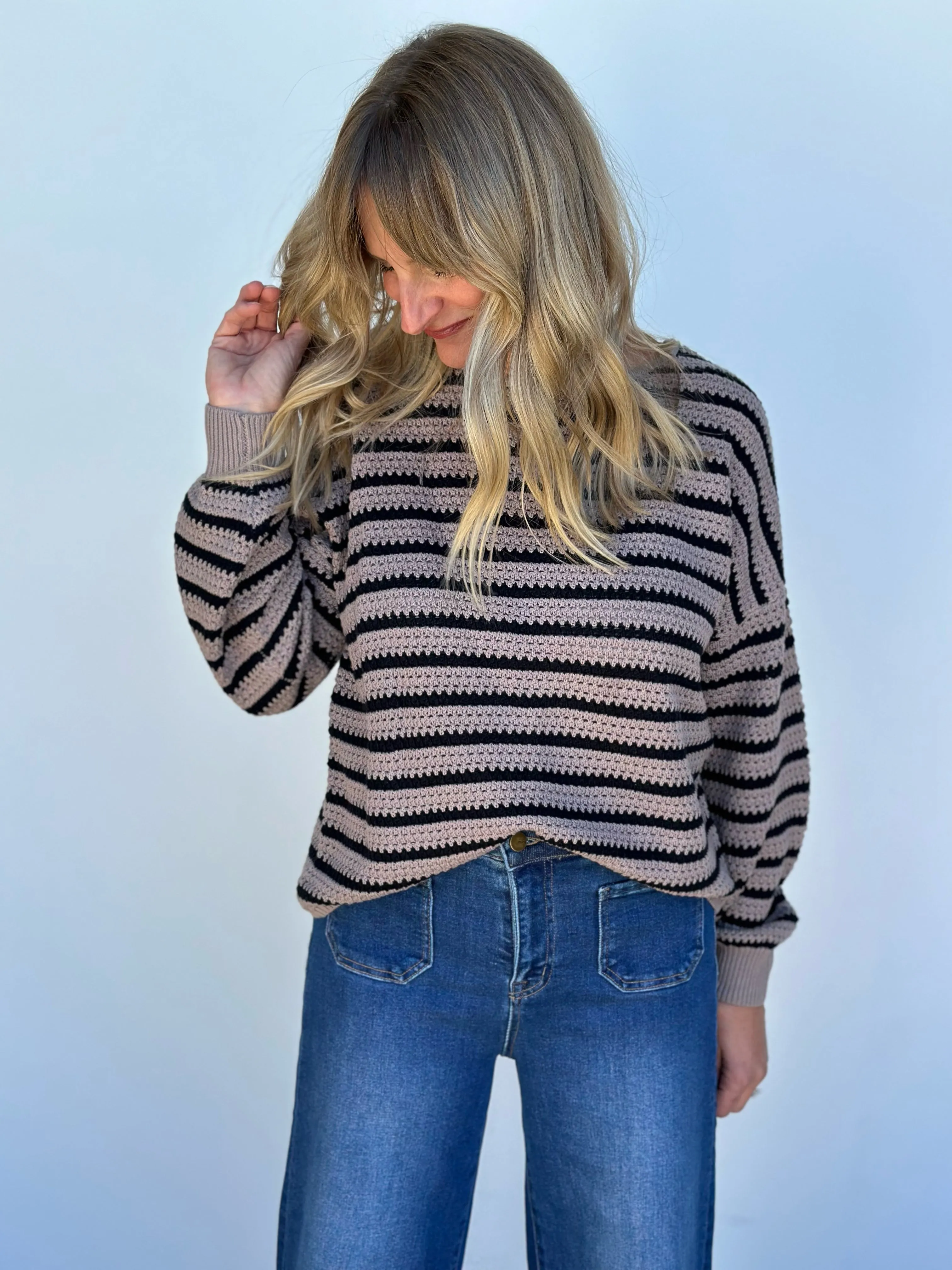 Relaxed Stripe Knit Sweater