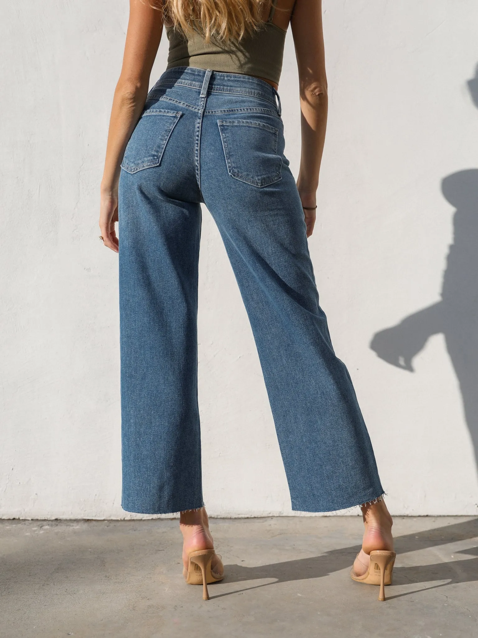 Reno Utility Wide Leg Jeans in Dark