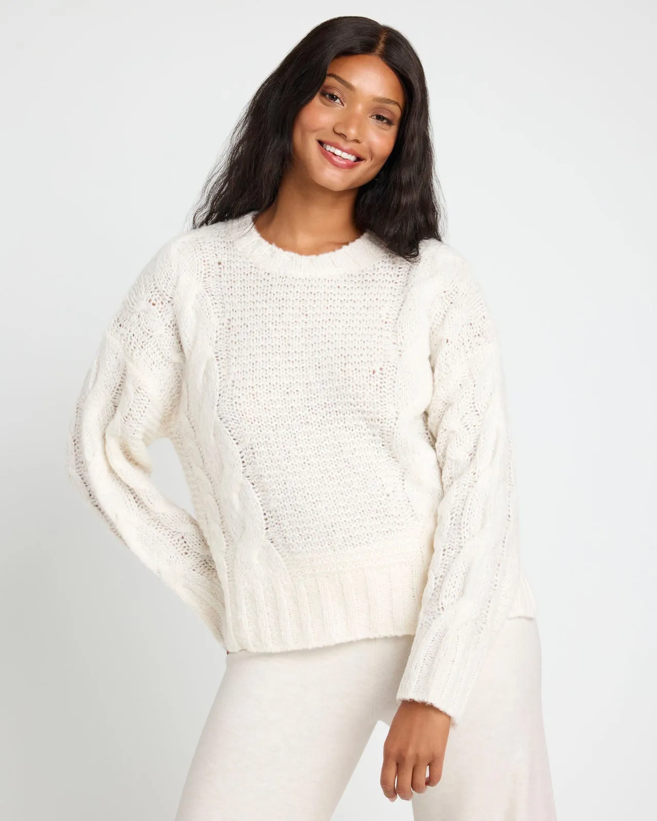 Splendid x Cellajaneblog Cashblend Cable Knit Sweater