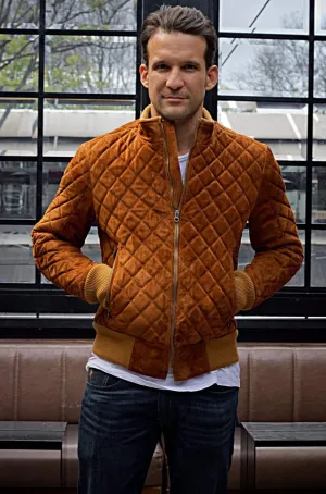 ST. PETERSBURG Bomber Jacket in Amber Suede