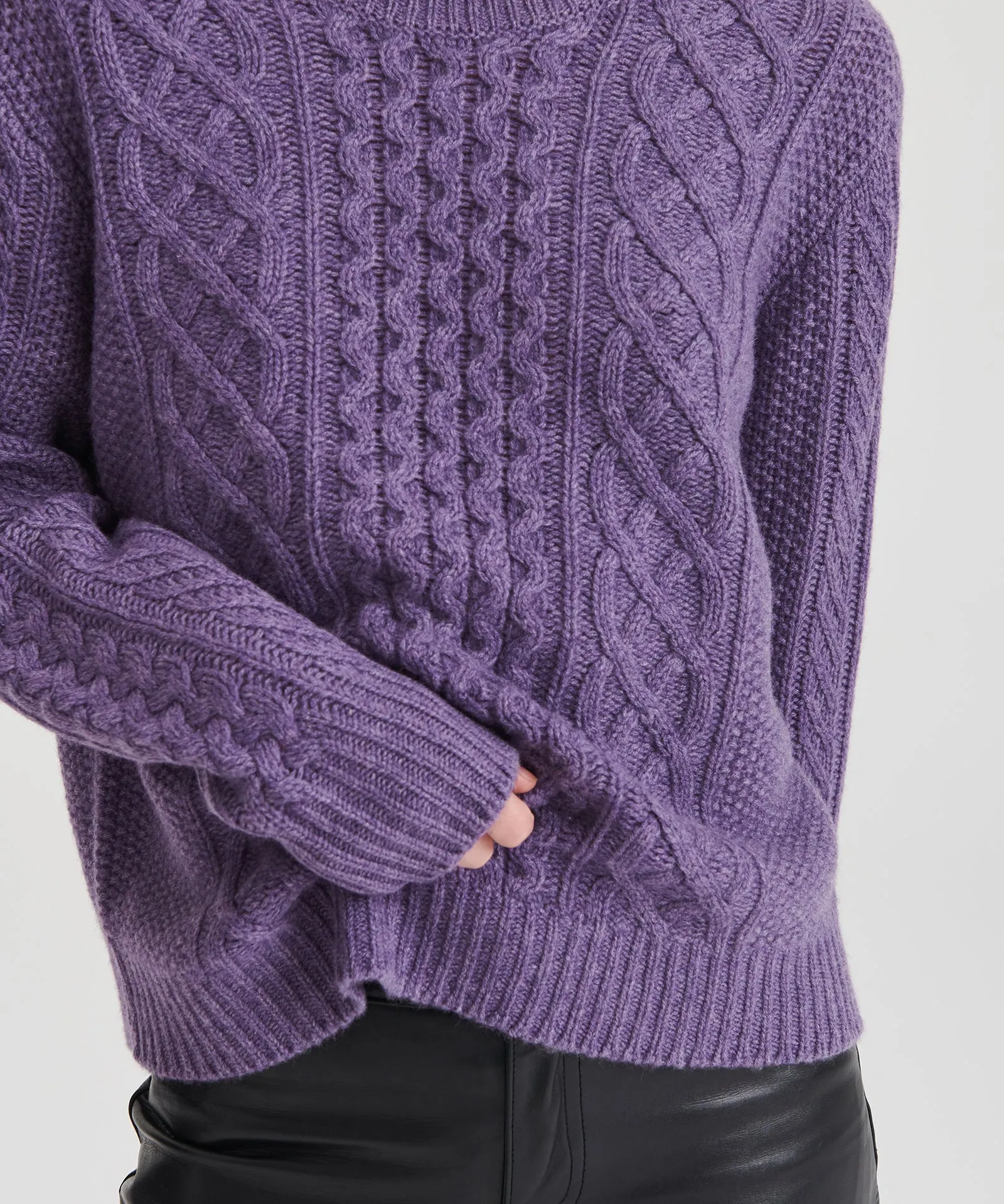 Super Luxe Cashmere Cable Crewneck Sweater