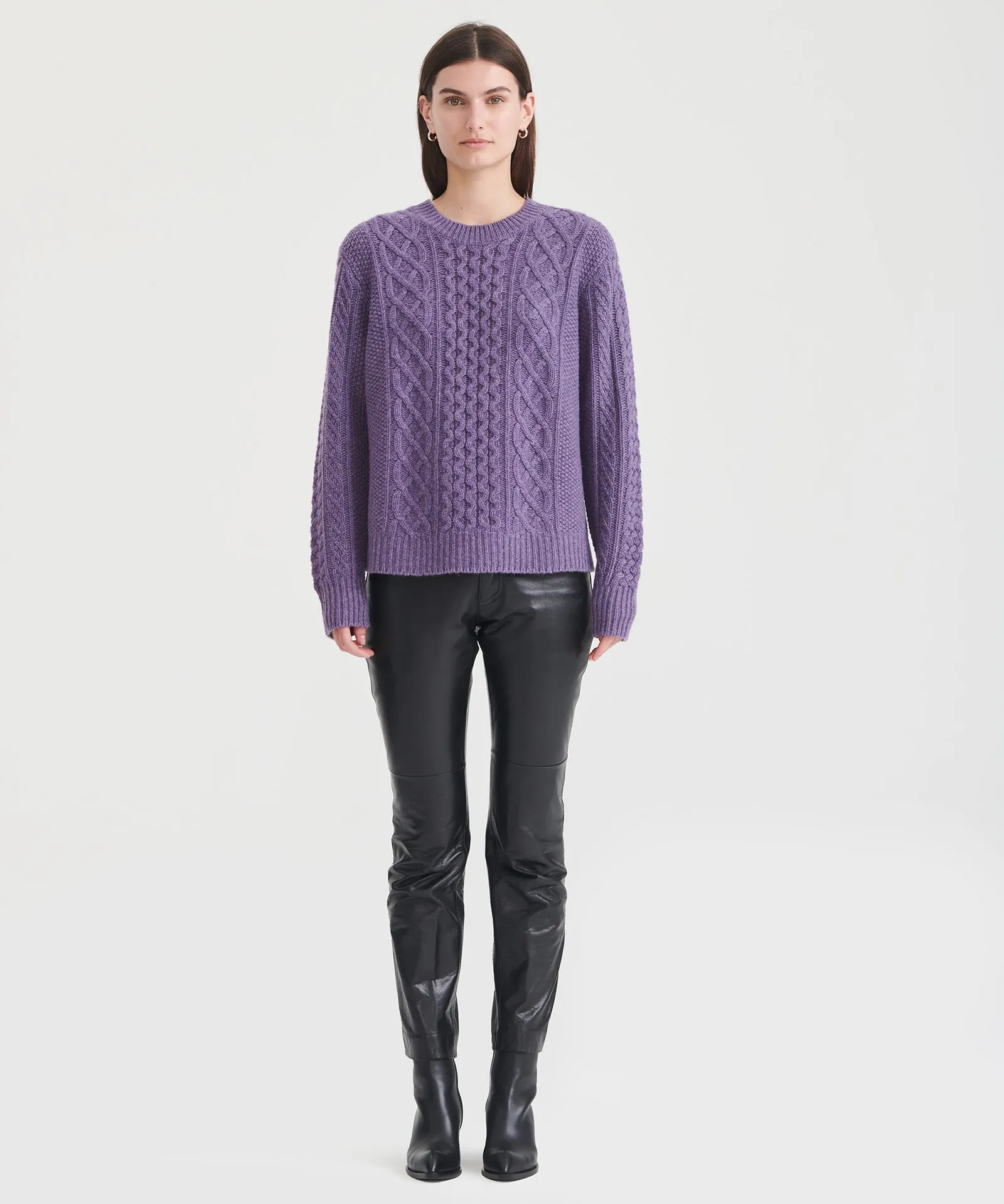 Super Luxe Cashmere Cable Crewneck Sweater