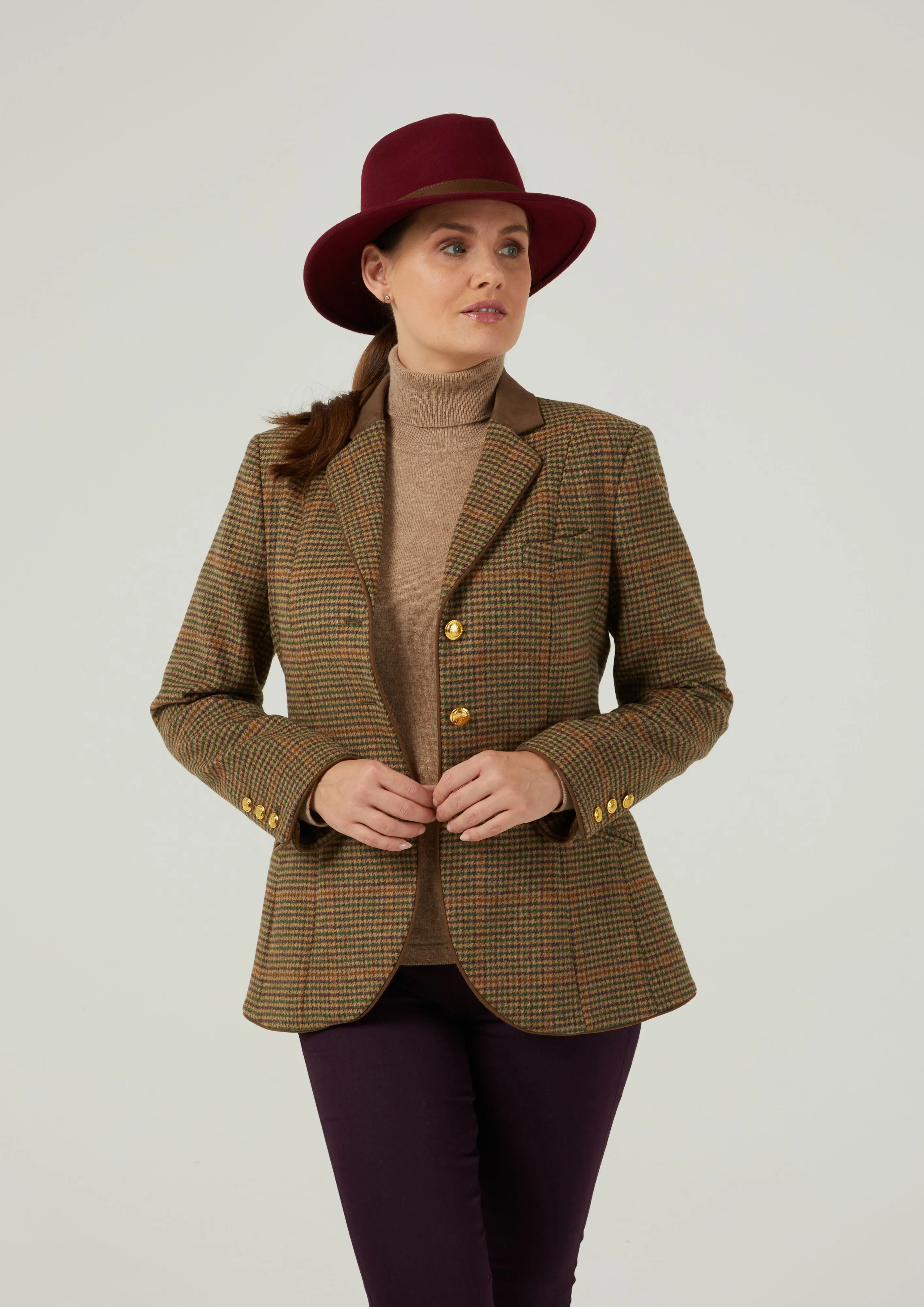 Surrey Ladies Tweed Blazer In Sycamore - Regular Fit