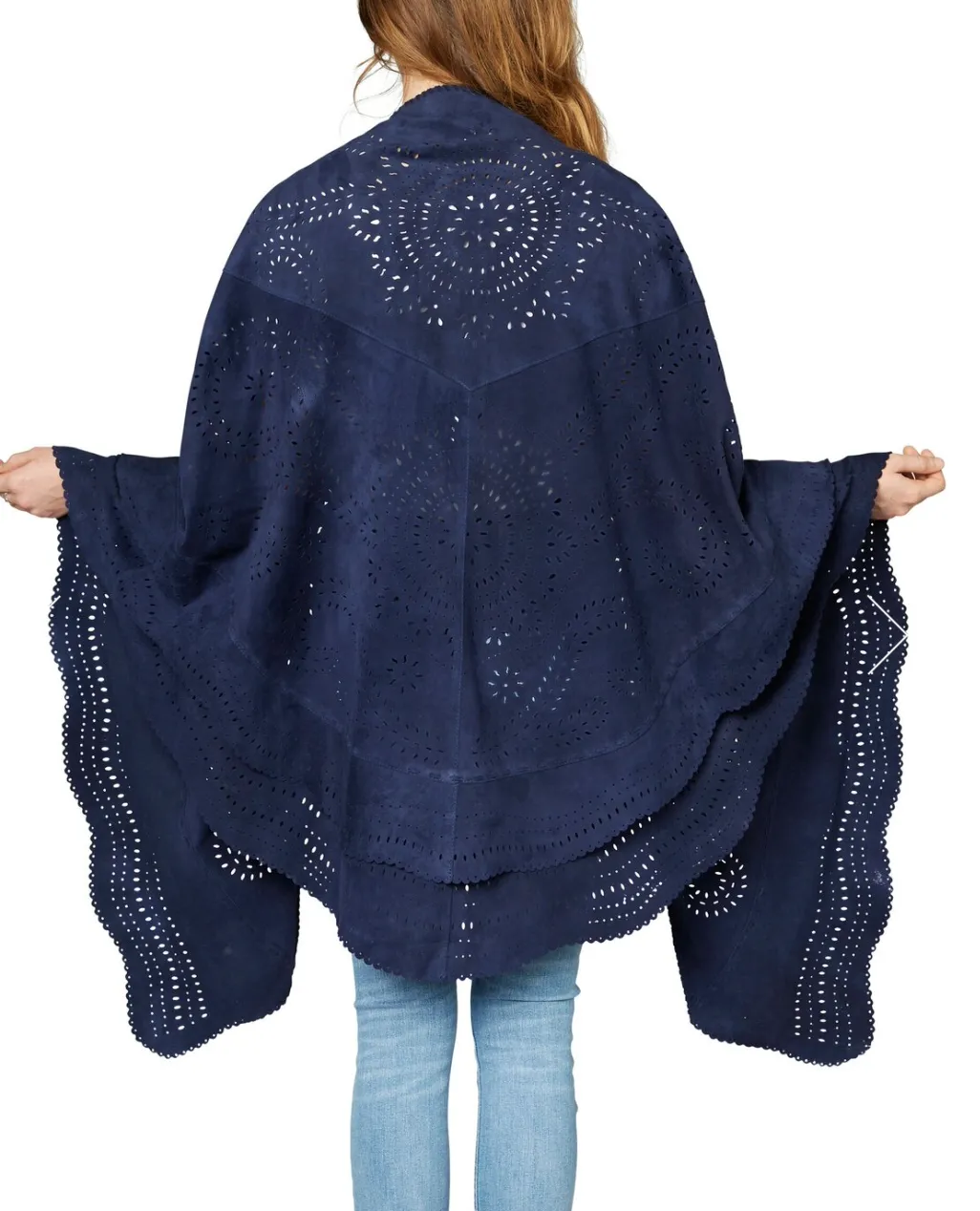 TBC Suzette Suede Shawl Navy