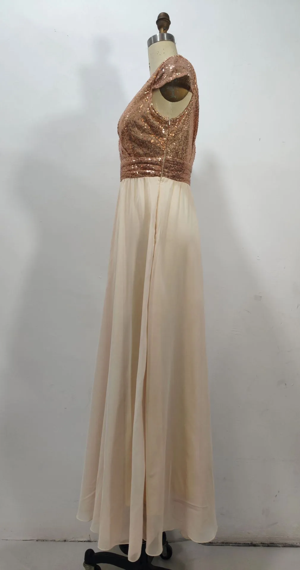 V Neck Long Formal Dress with Sequins