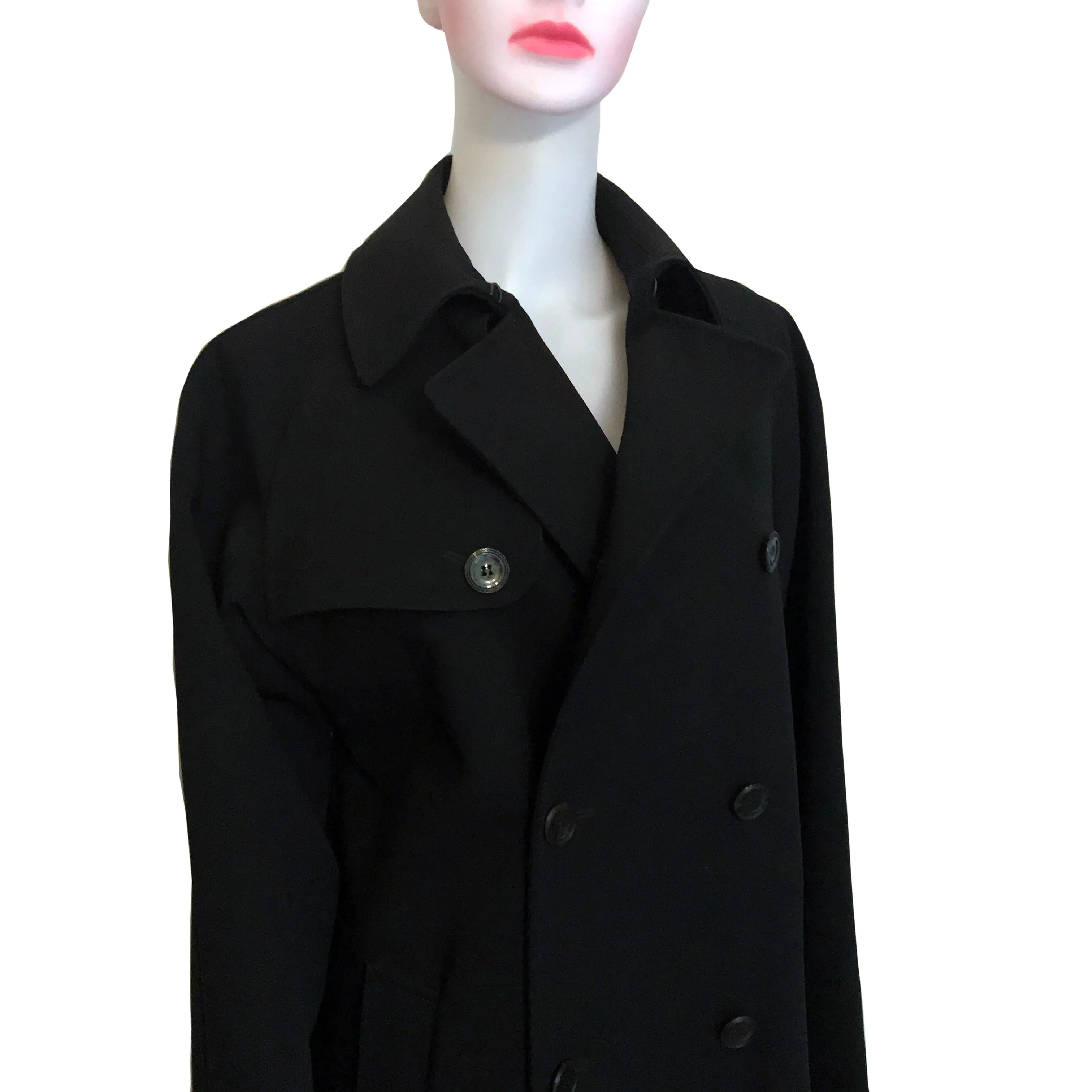 Vintage 1990s Jean Paul Gaultier Black Trench Coat