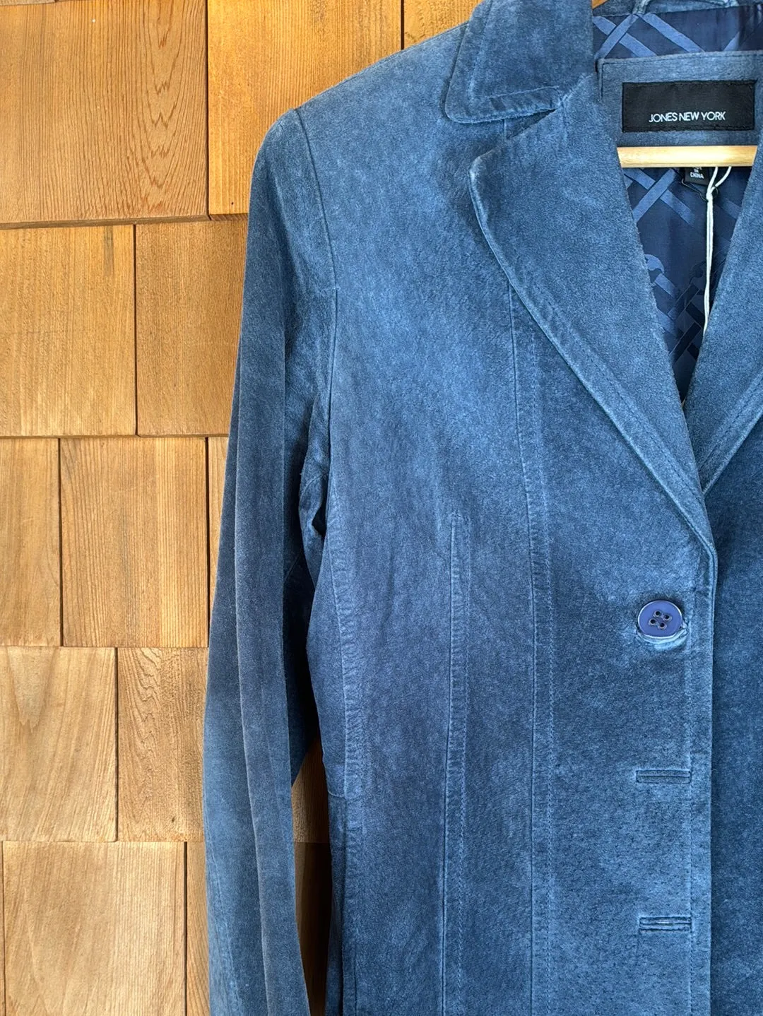 Vintage Suede Blazer - Slate Blue