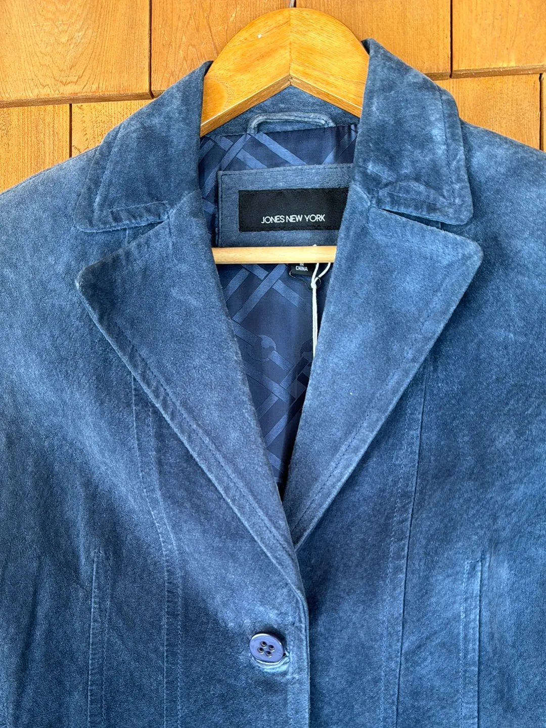 Vintage Suede Blazer - Slate Blue