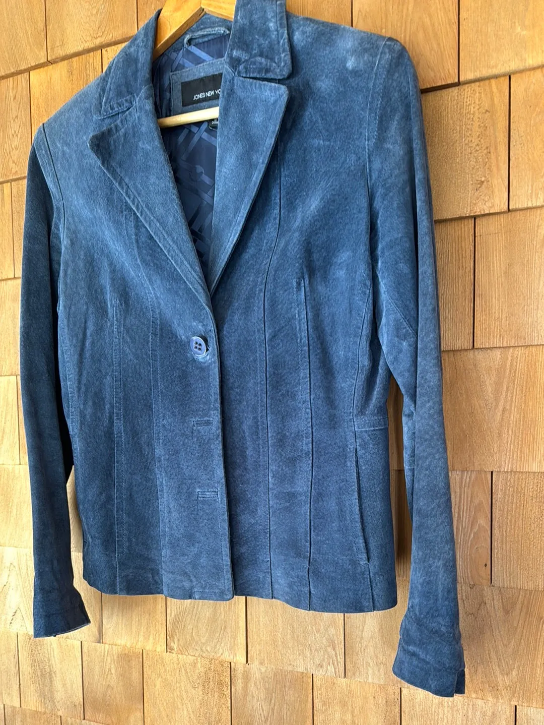 Vintage Suede Blazer - Slate Blue