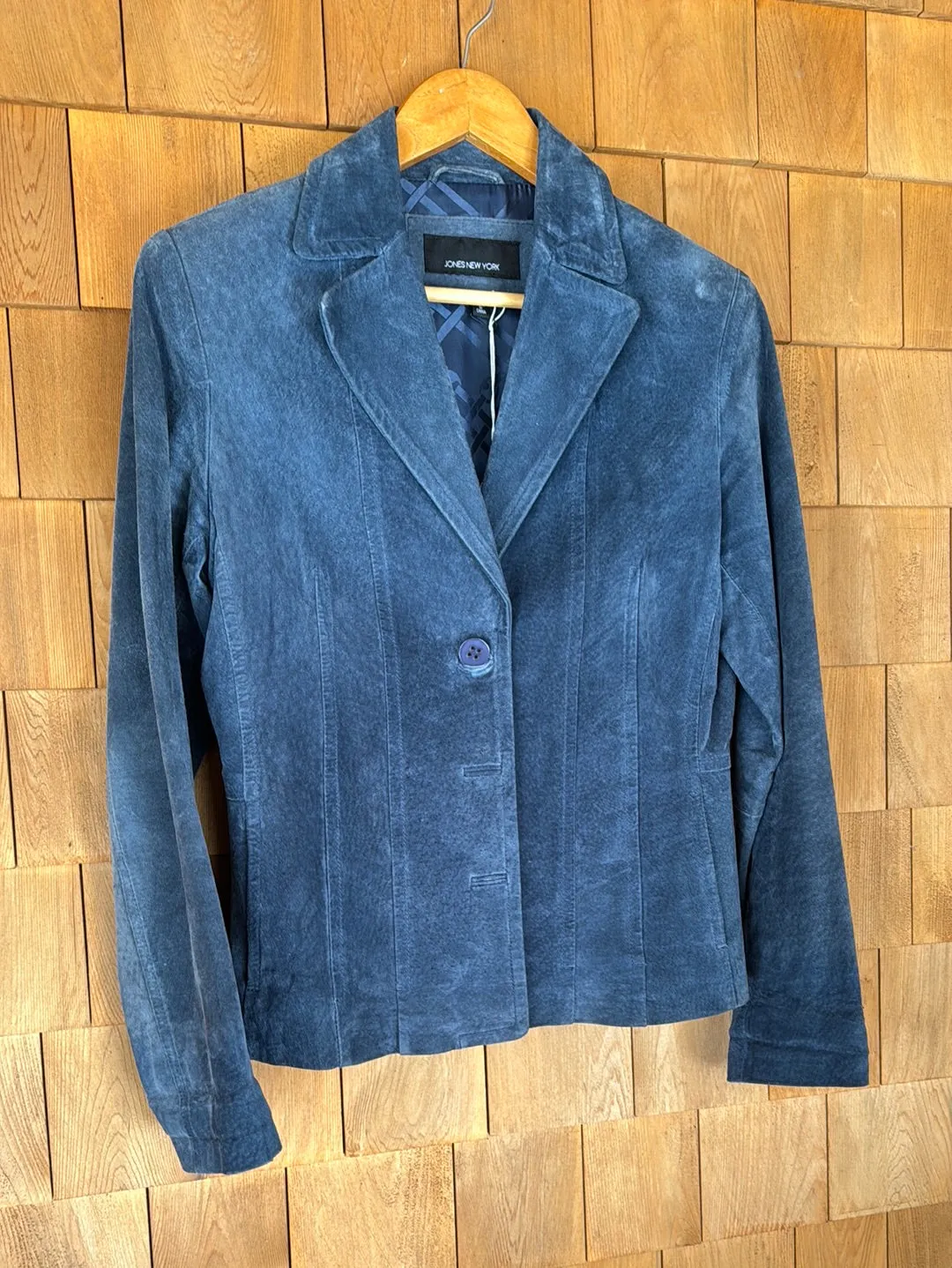 Vintage Suede Blazer - Slate Blue