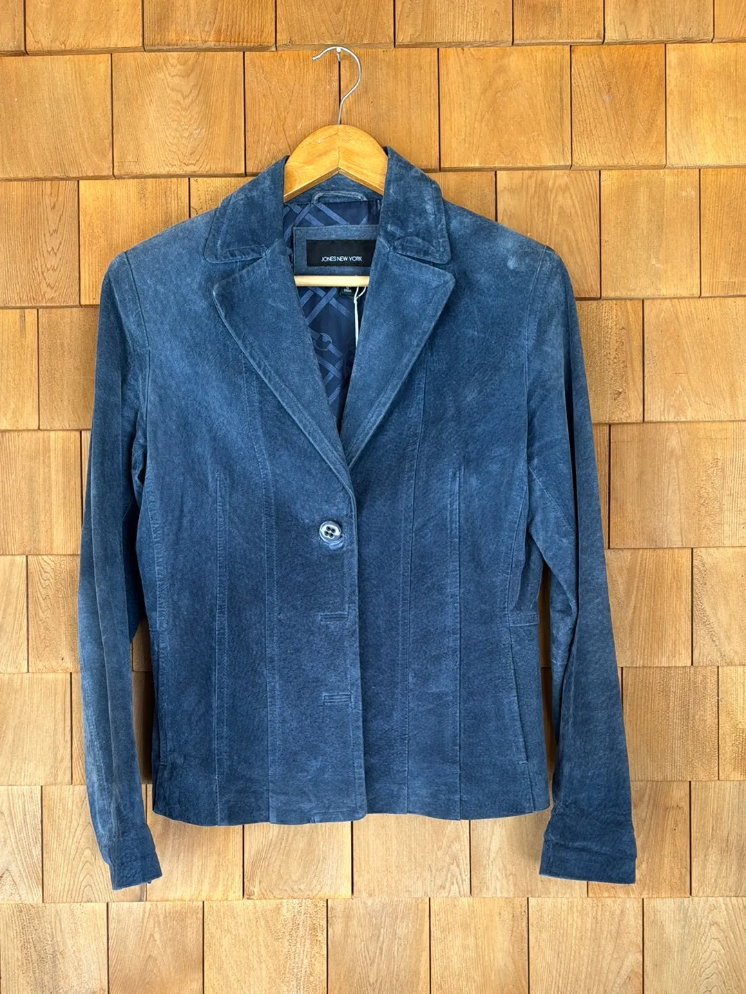 Vintage Suede Blazer - Slate Blue