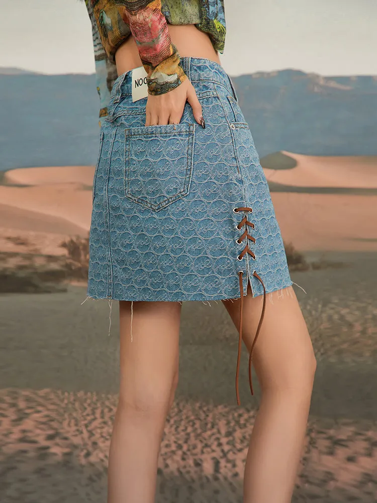 Where Stories Are Set Denim Skirt