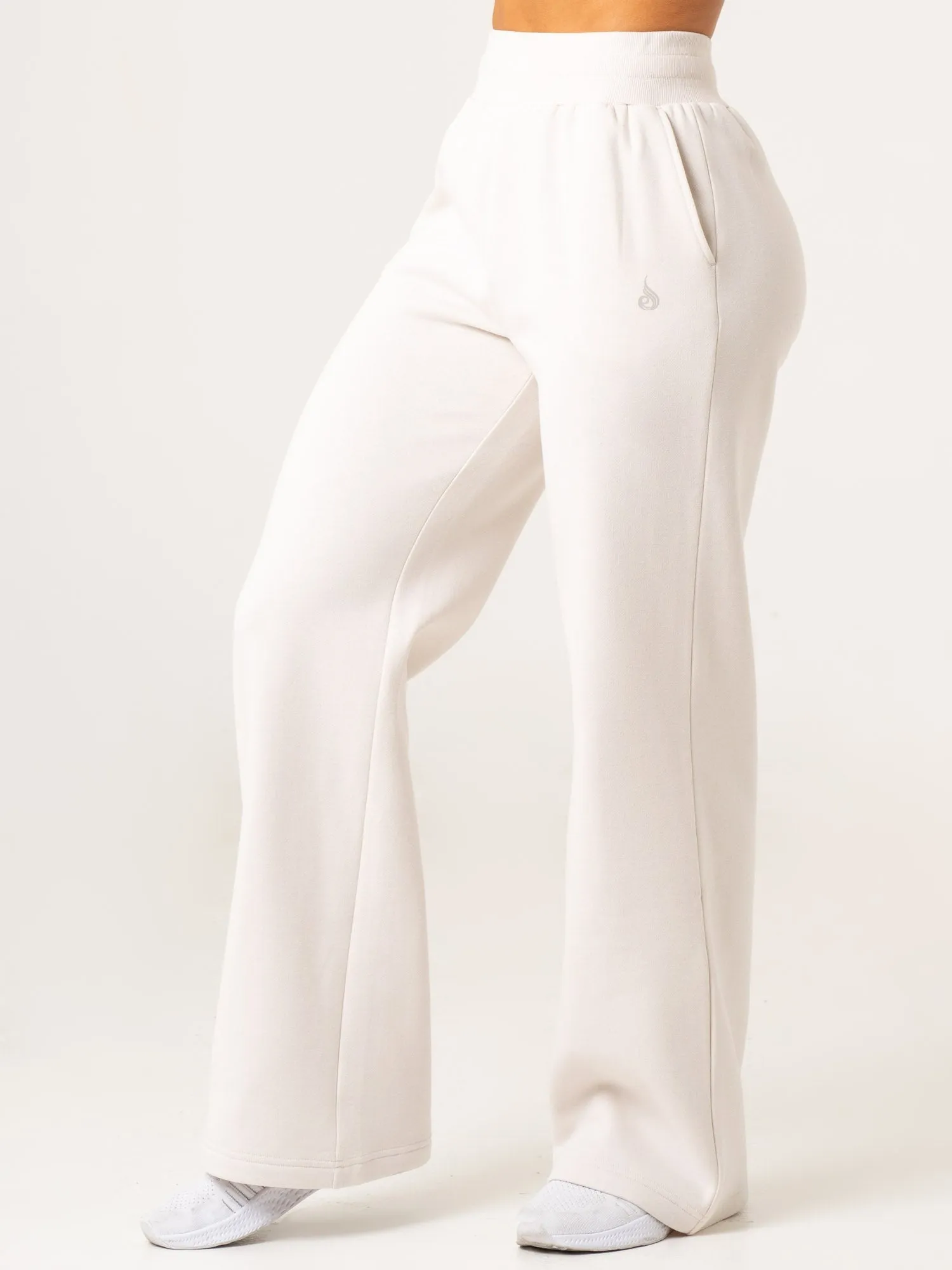 Wide Leg Track Pants - Oat