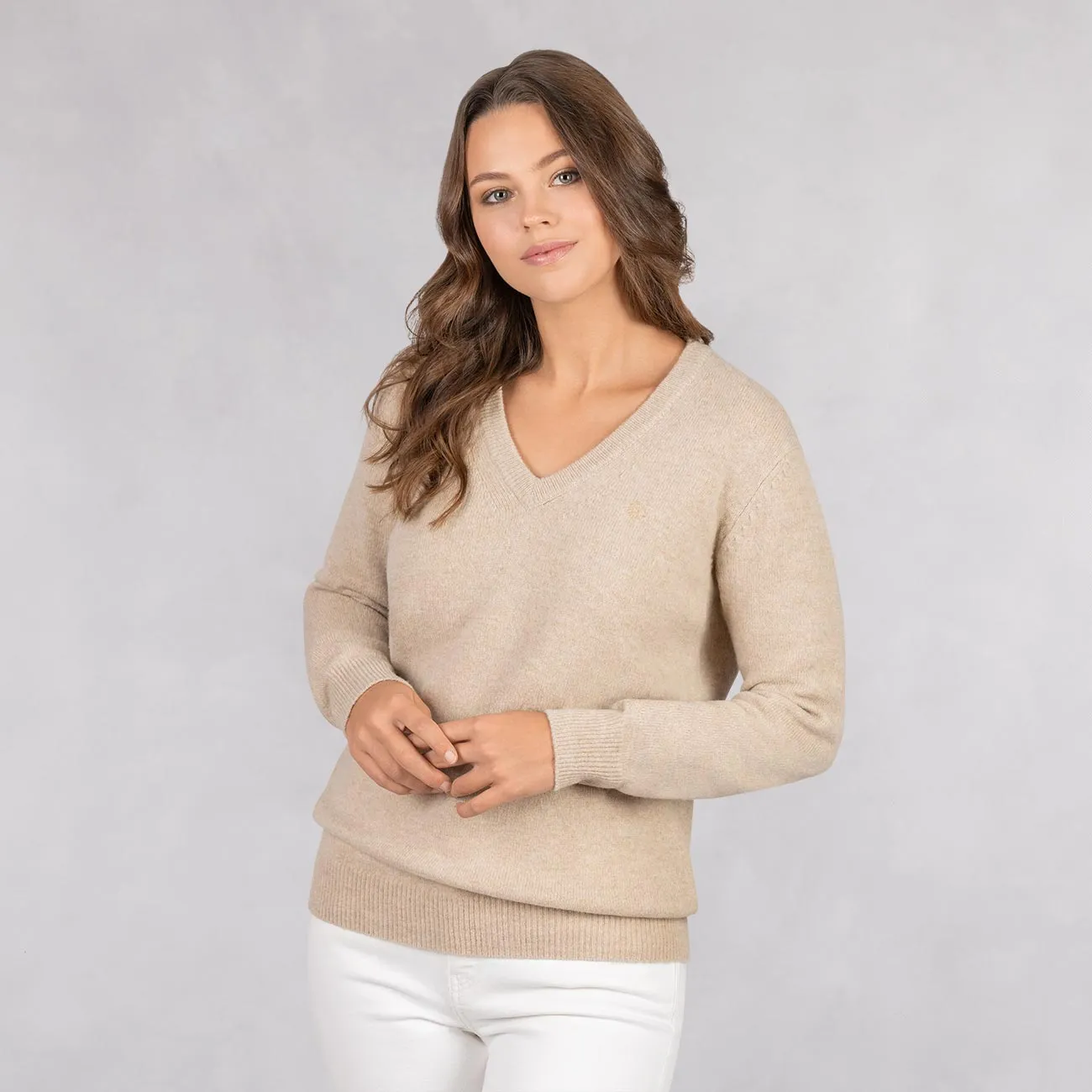 Wool Pullover V Neck Women