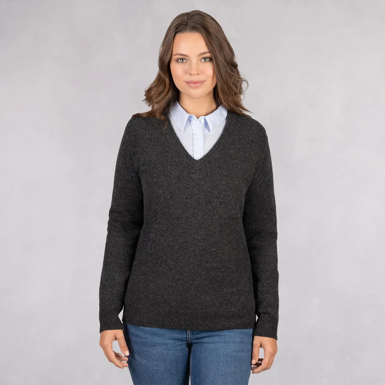 Wool Pullover V Neck Women